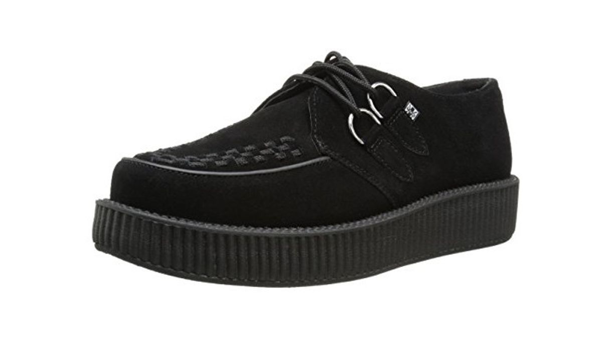 Fashion T.U.K. Low Sole Round Creeper, Zapatillas de Cuero, Unisex, Negro