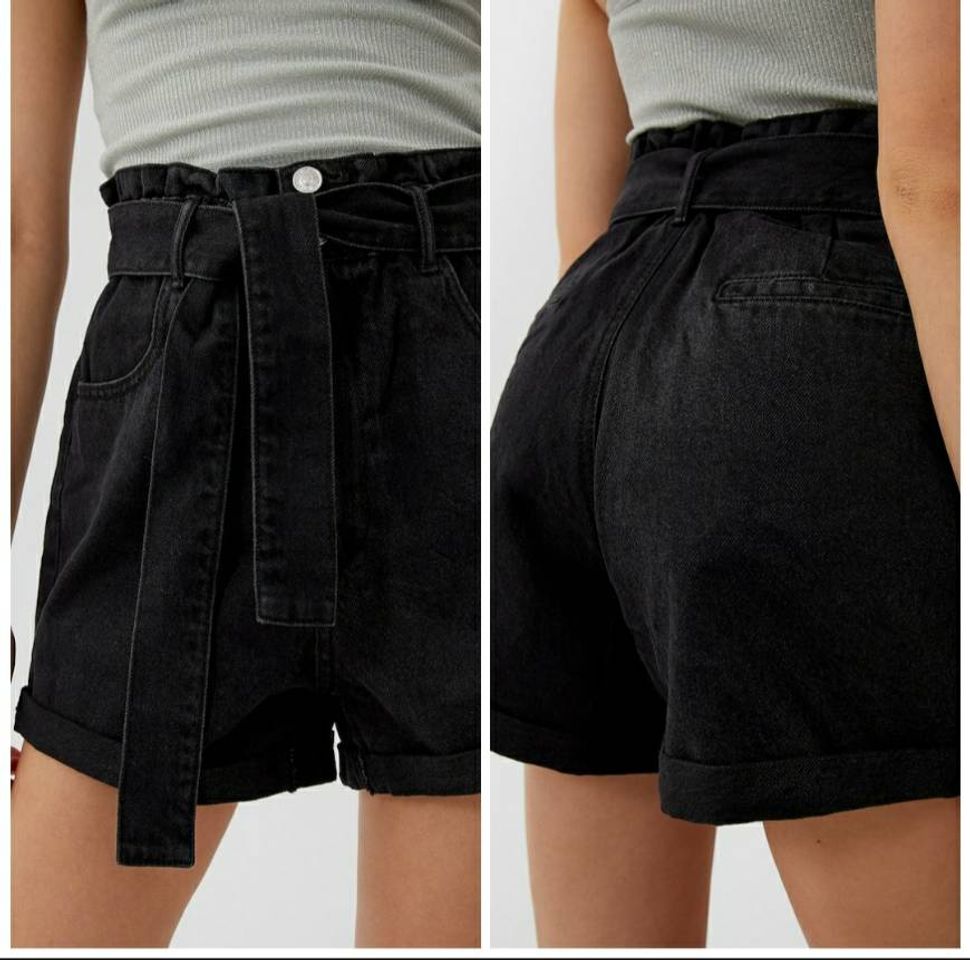 Moda Shorts negros - Stradivarius 