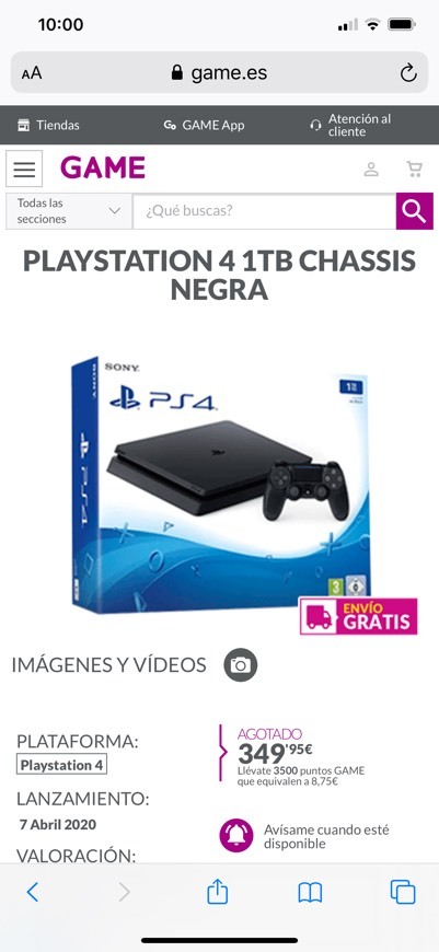 Producto PlayStation 4 1Tb Chassis Negra. Playstation 4