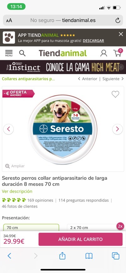 Product Collar antiprasitario Seresto