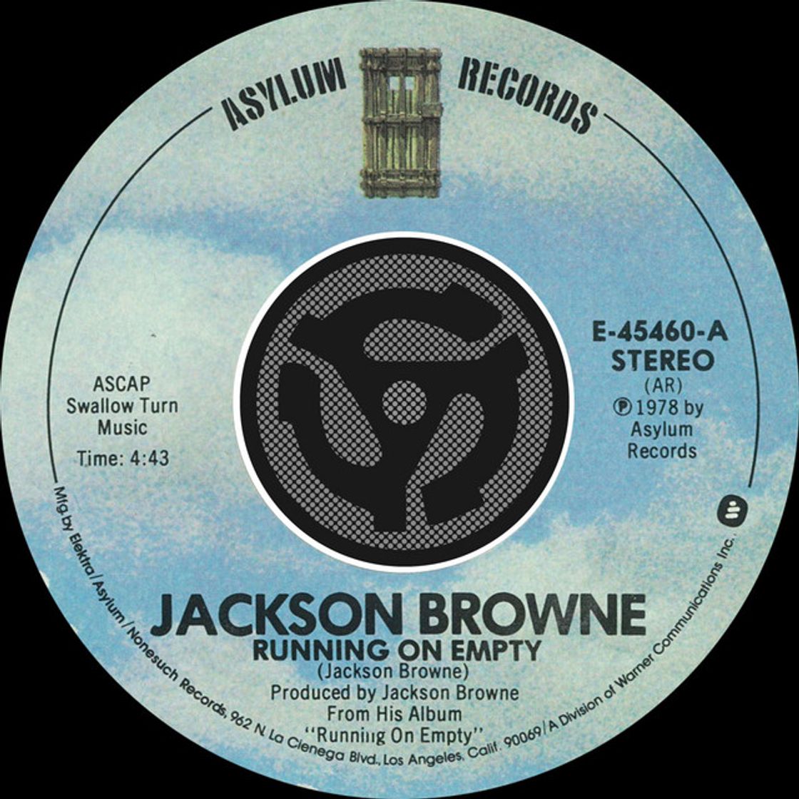 Canción Running on Empty - 45 Version