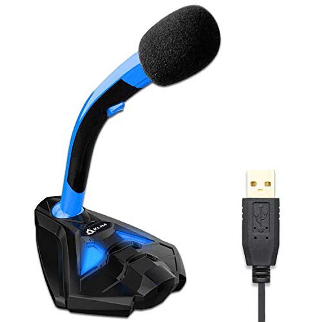 Place KLIM™ Voice Micrófono USB con Base para Ordenador - Micro de Escritorio