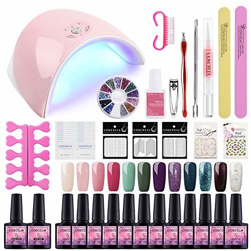 Beauty Saint-Acior 36W UV/LED Lámpara Secador de Uñas 12PCS Esmalte Semipermanente Soak off