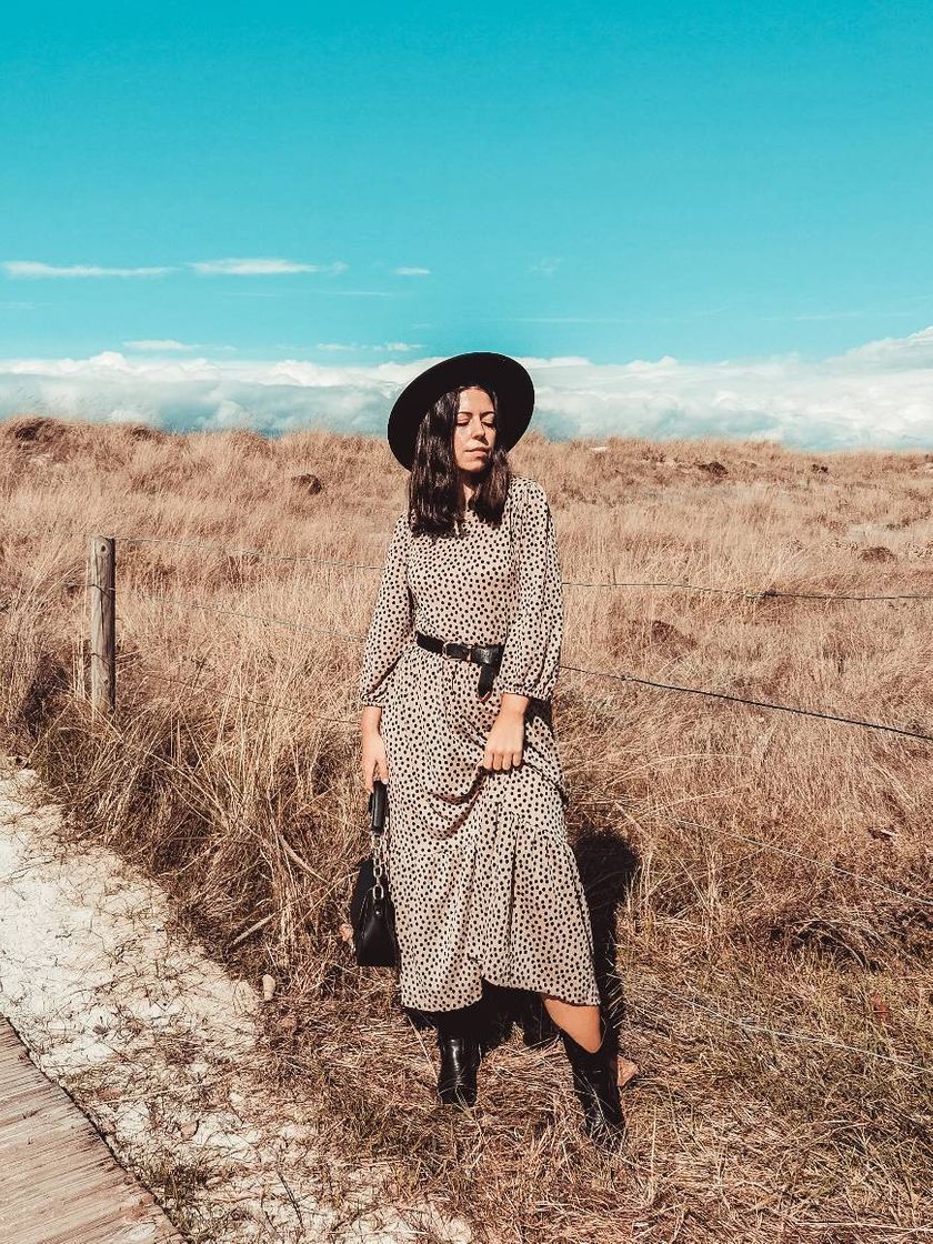 Vestido largo manga abullonada - Vestidos de mujer
