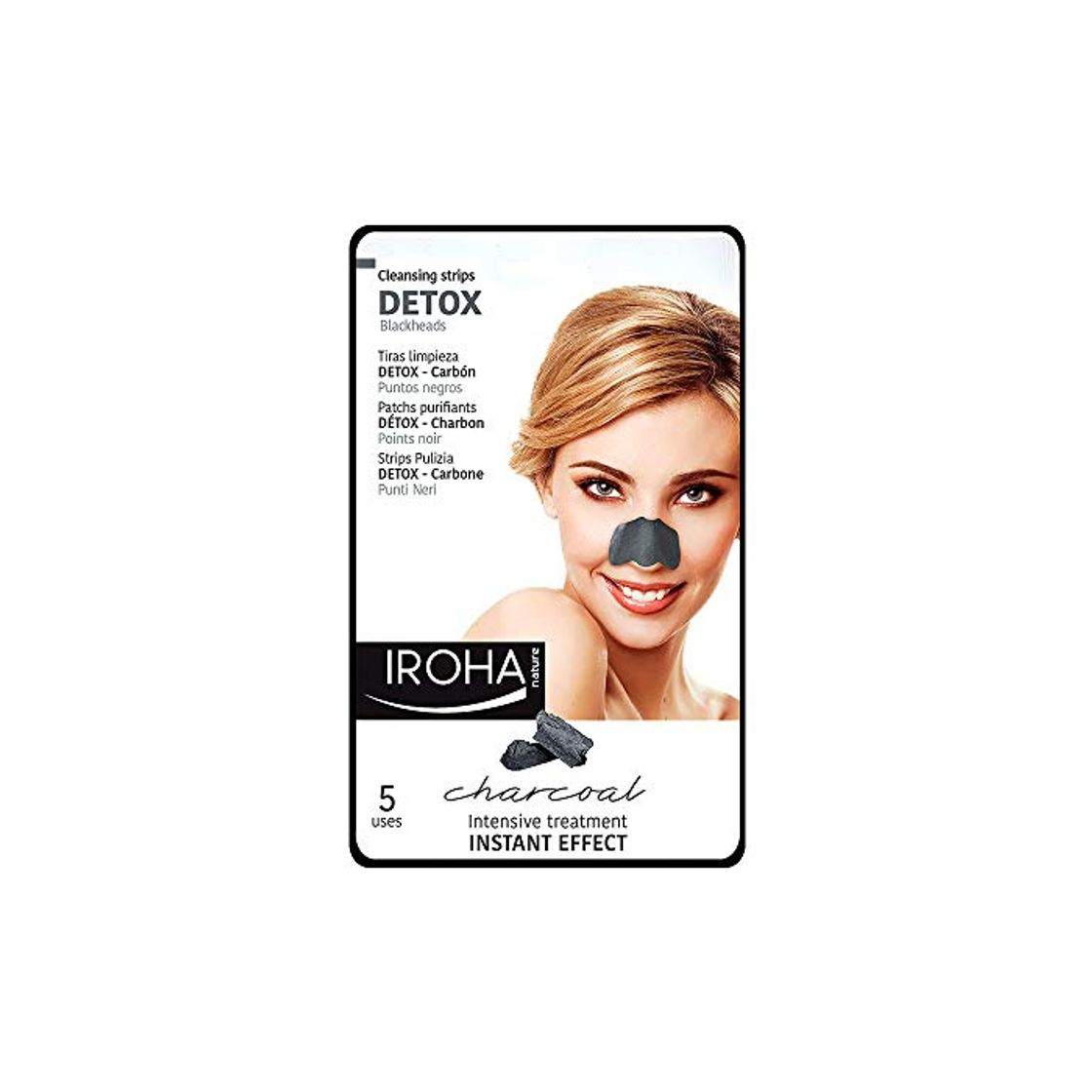 Social Iroha Detox Charcoal Tiras Limpiadoras Purificantes para la Nariz