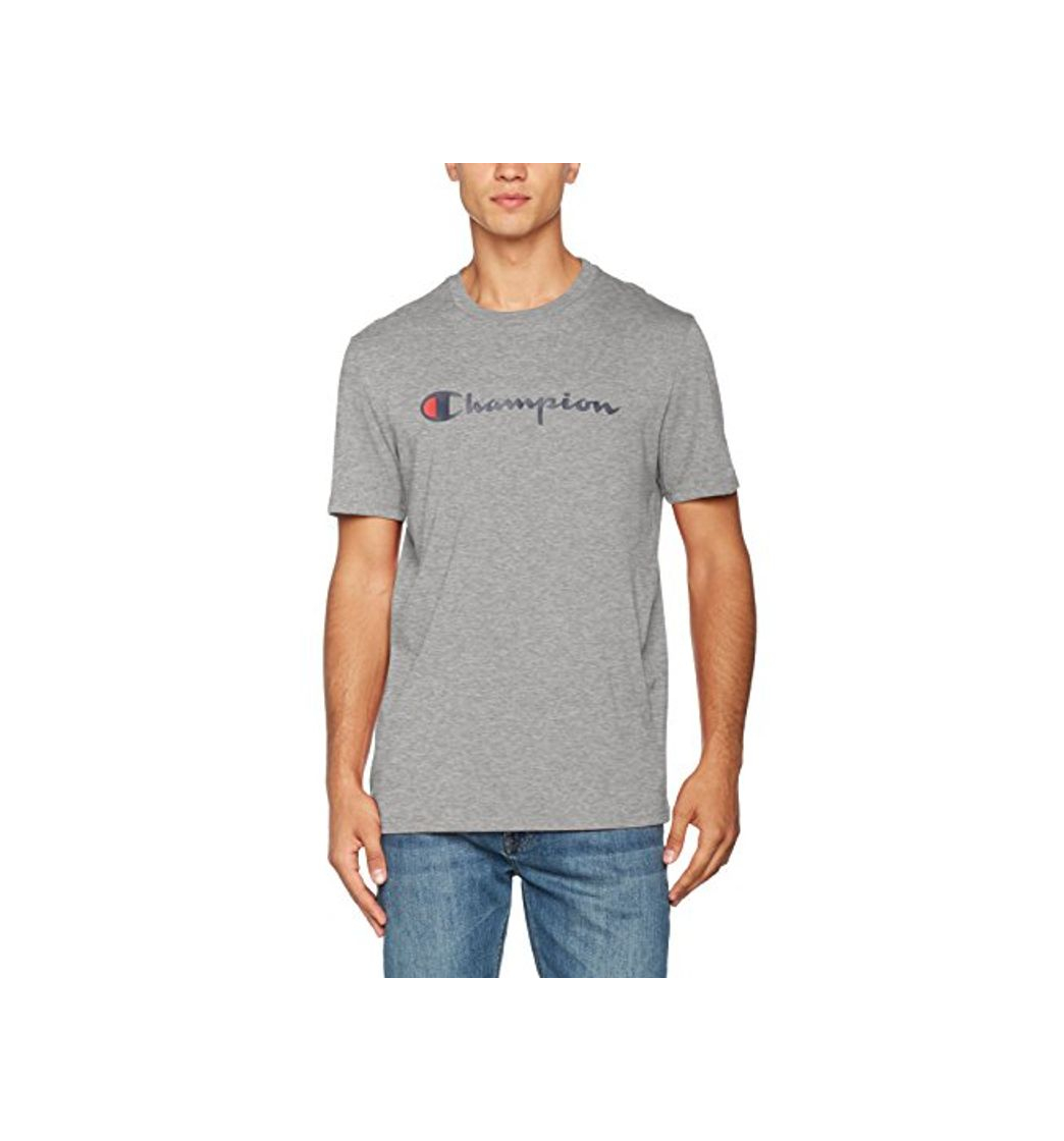 Moda Champion Hombre - Camiseta Classic Logo - Gris