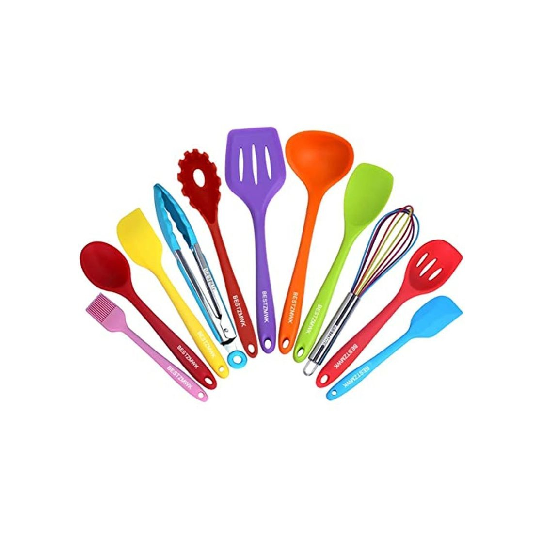 Social Set utensilios de cocina silicona de colores con Espátula