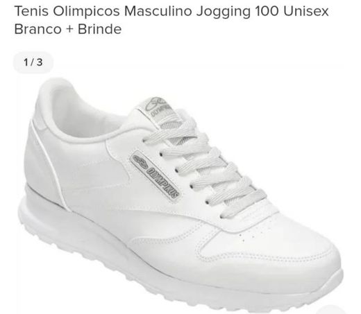 Tenis Olimpicos Masculino Jogging 100 Unisex Branco + Brinde