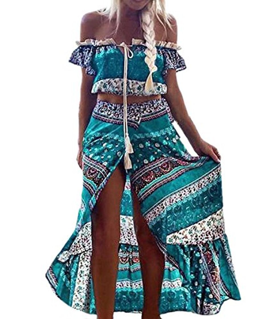 Social 2 Piezas Conjunto Mujer Verano Playa Elegantes Chic Crop Tops Manga Corta