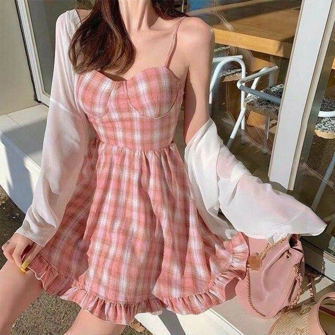 Moda Pink plaid dress