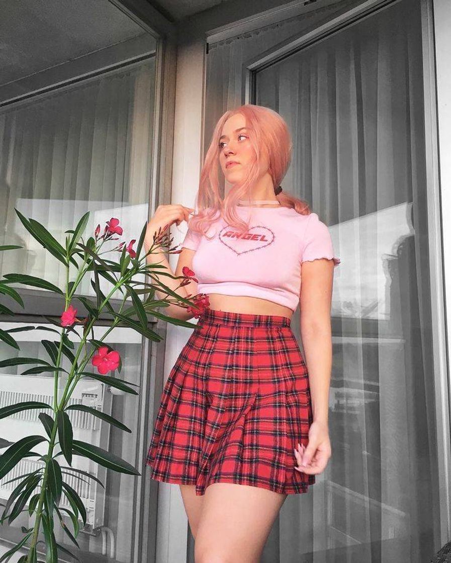 Girl with pink hair 