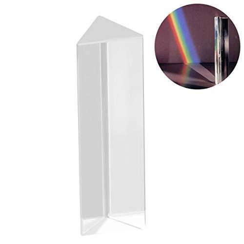 UEETEK Prisma triangular de vidrio óptico de cristal para la enseñanza en