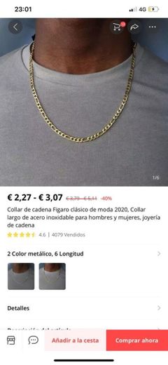 Collar cadena dorado