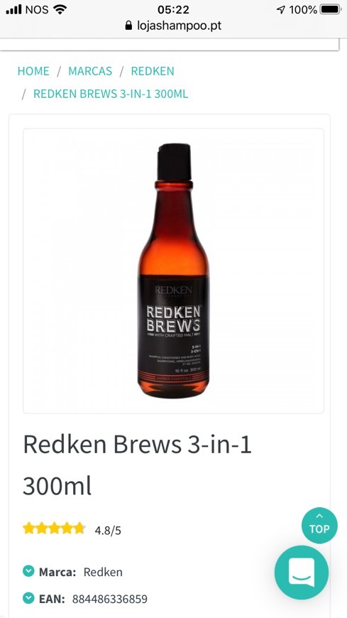 Productos Shampoo masculino Redken Brews 3-in-1 