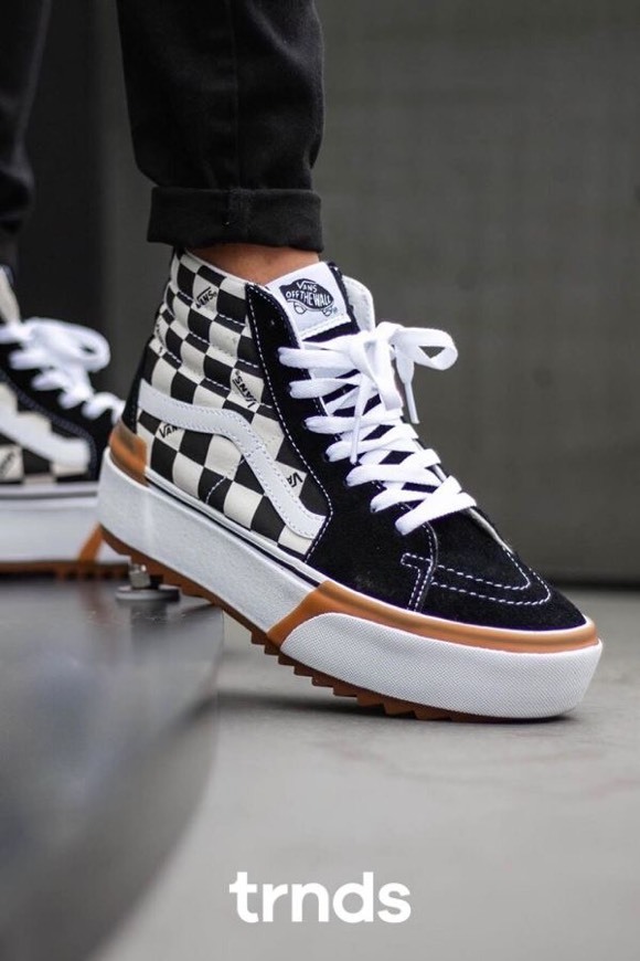 Product Checkerboard Sk8-Hi Stacked Black Vans