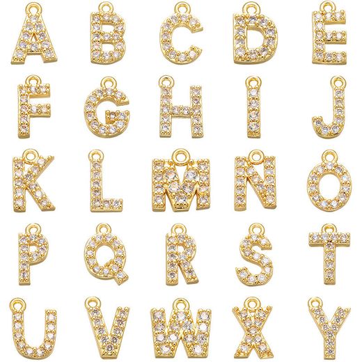 Letter Zircom Mini Charms 