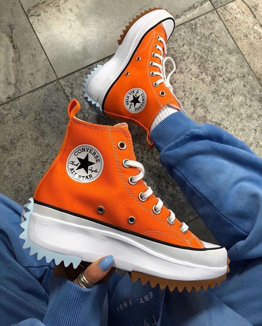 Fashion Run Star Hike High Top Converse Orange 