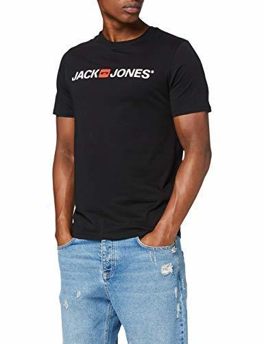 Moda JACK & JONES Jjecorp Logo tee SS Crew Neck Noos Camiseta, Negro