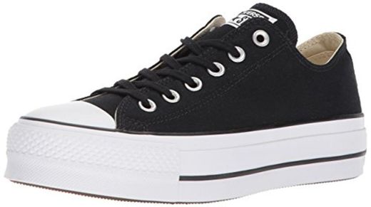 Converse Chuck Taylor CTAS Lift Ox Canvas, Zapatillas para Mujer, Negro