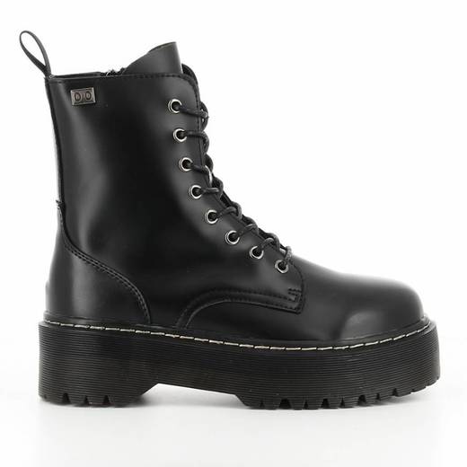 COOLWAY Abby, Botas Militares para Mujer, Negro