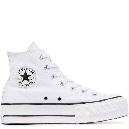 Moda Converse altas blancas con plataforma