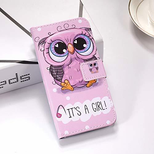 Electrónica Hermosos estuches y cubiertas Cute Owl Pattern Dibujo coloreado Horizontal Flip Funda