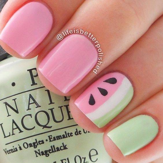 Moda Uñas de sandia