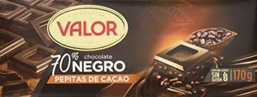 VALOR chocolate negro 70% con pepitas de chocolate tableta 170 gr