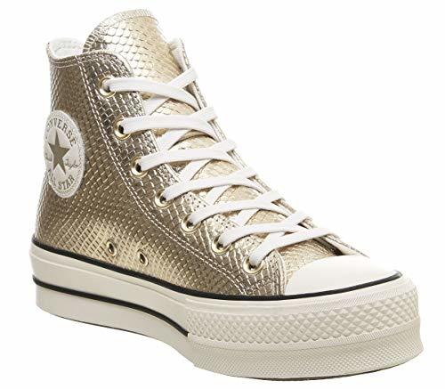 Moda Converse Chuck Taylor All Star Lift Mujer Light Dorado Hi Zapatillas-UK 7