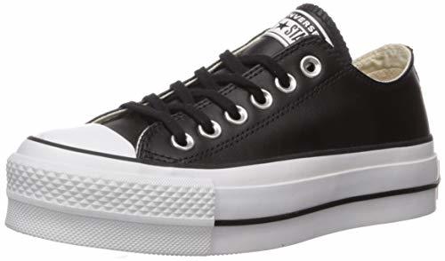 Moda Converse Chuck Taylor CTAS Lift Clean Ox, Zapatillas para Mujer, Negro