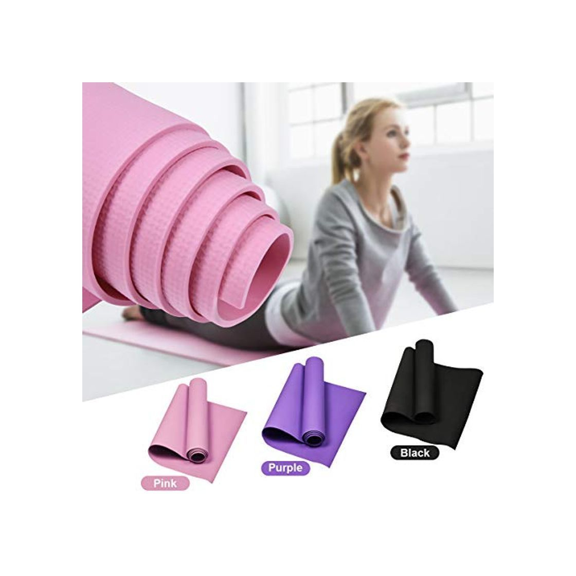 Products Wasafire Esterilla Yoga,Grosor de 4mm Antideslizante Alfombrilla Colchoneta Pilates Deporte Fitness Ginnasia