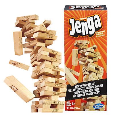 Classic Jenga Game from Hasbro Stacking Wooden Block Game New