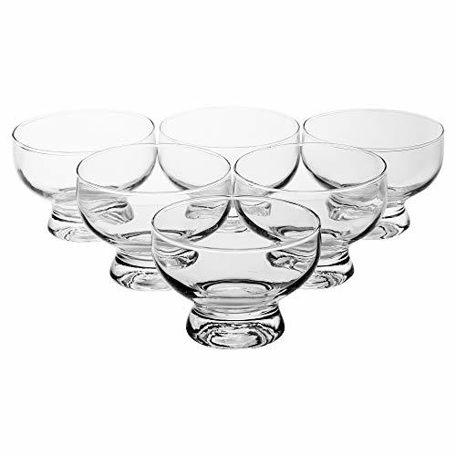 Lugar Set of 6 Short Stemmed Glass Dessert Sundae Icecream Cocktail Bowl by