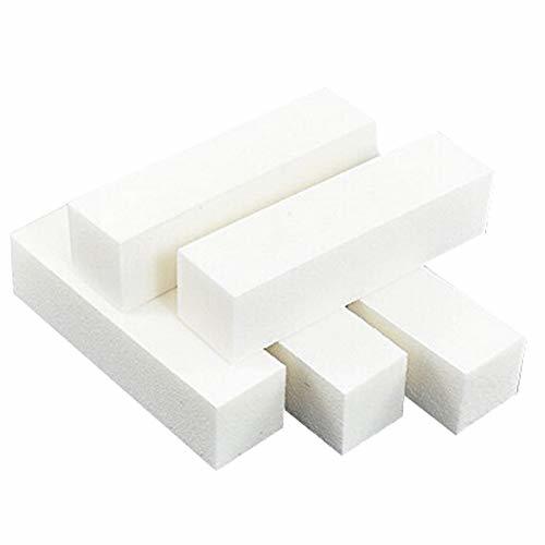 Place Beneary 5Pcs White Buffer Buffing Lijado de Bloques Bloque de pedicura Manicure