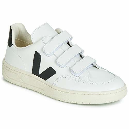 Fashion VEJA V-Lock Leather Zapatillas Moda Hombres Blanco/Negro