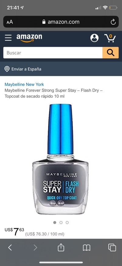 Productos Maybelline Esmalte Súper Stay Flash dry top coat 