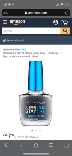 Maybelline Esmalte Súper Stay Flash dry top coat 