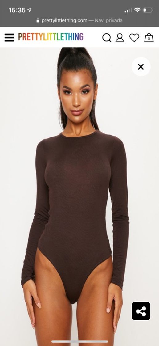 Products Chocolate Crew Neck Long Sleeve Bodysuit