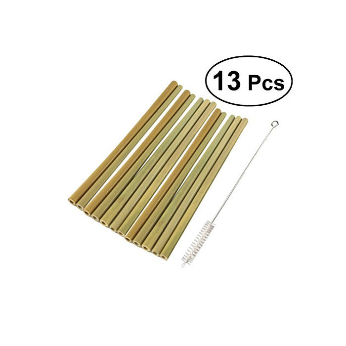 Product Artibetter Pajas de bambú orgánico 12pcs bebiendo biodegradable reutilizable con cepillos