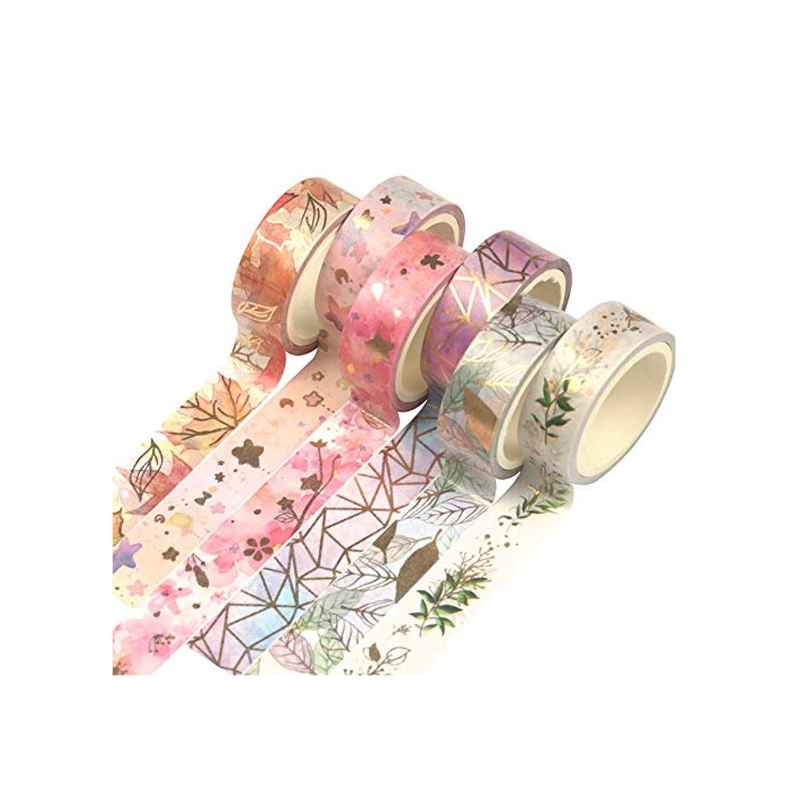 Social Yubbaex Washi Tape Set cinta adhesiva decorativa Washi Glitter Adhesivo de Cinta Decorativa para DIY Crafts Scrapbooking 6 Rollos x 15MM De ancho