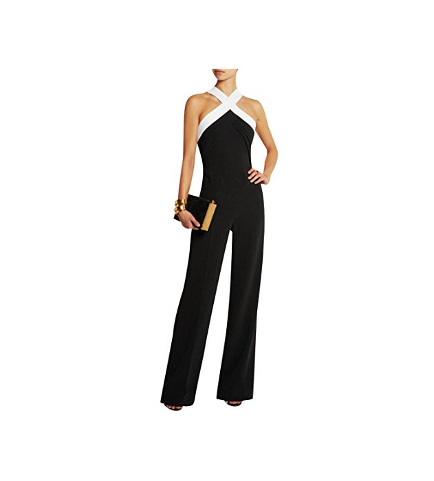 Fashion Mujer Fiesta Monos Vestir Sin Mangas Color Bloque Ladies Jumpsuits para Mujer