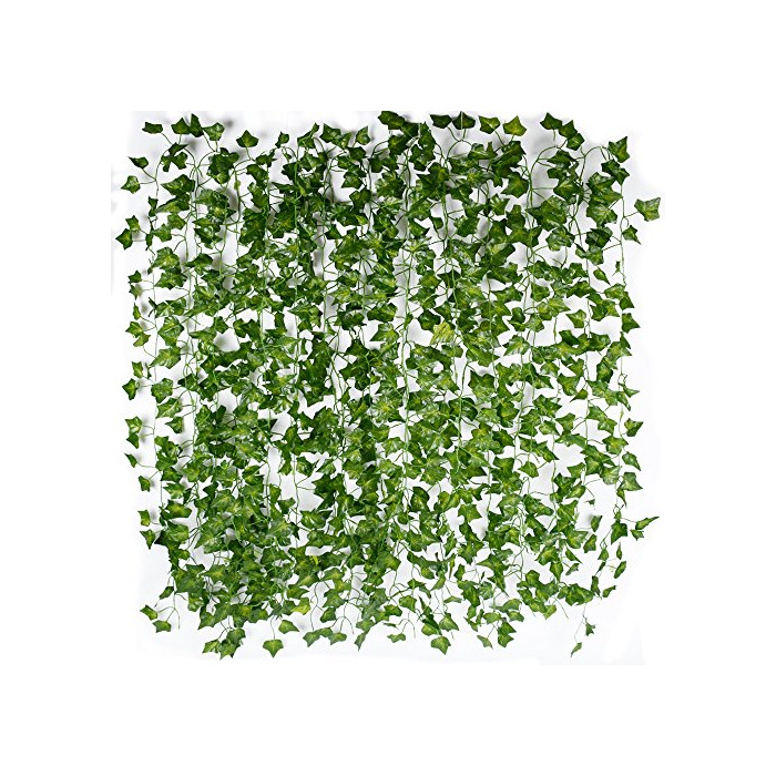 Home (12pcs x 2m) Hiedra Hojas de Vid Artificial Guirnalda Plantas Decoración Verde