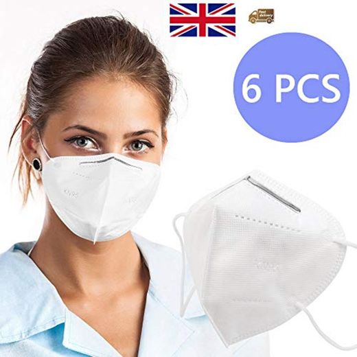 Mbuynow 6pcs Mascarillas de Protección UK Stock Plegables contra el Polvo