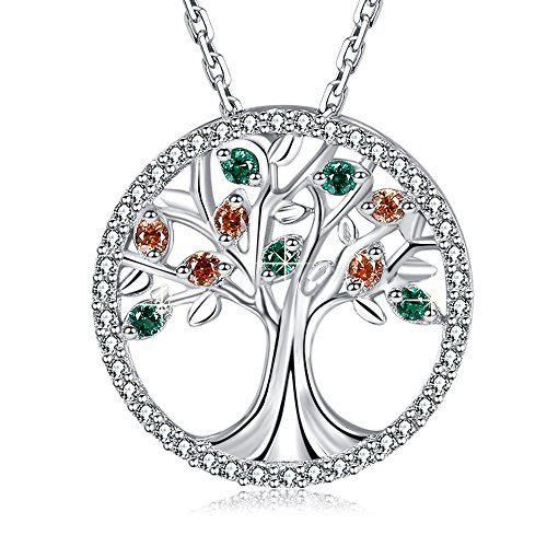 MEGA CREATIVE JEWELRY "Amor de la Familia" Collares Mujer de Árbol de