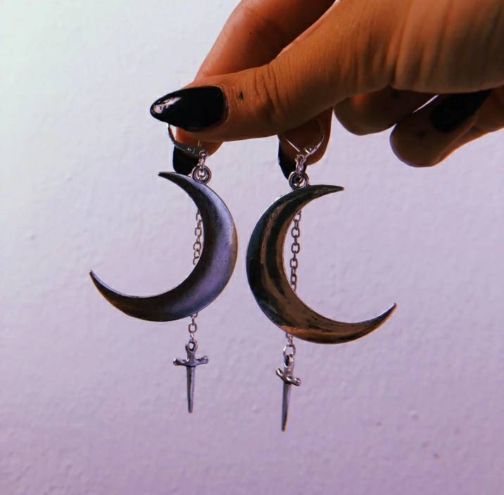 Fashion Pendientes Moon & Dagger