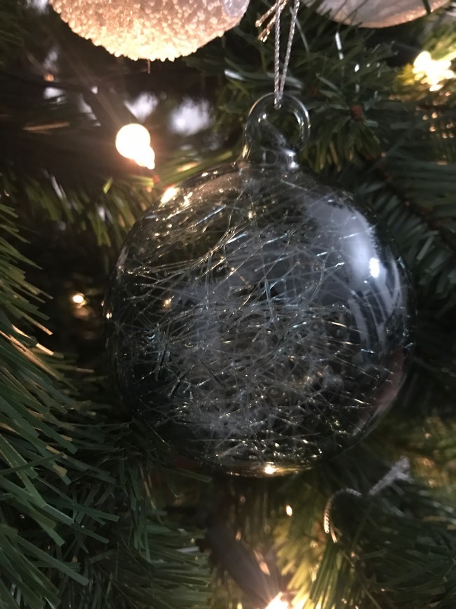 Productos Bola de Navidad de cristal con efecto quebrado tintado en azul Nature