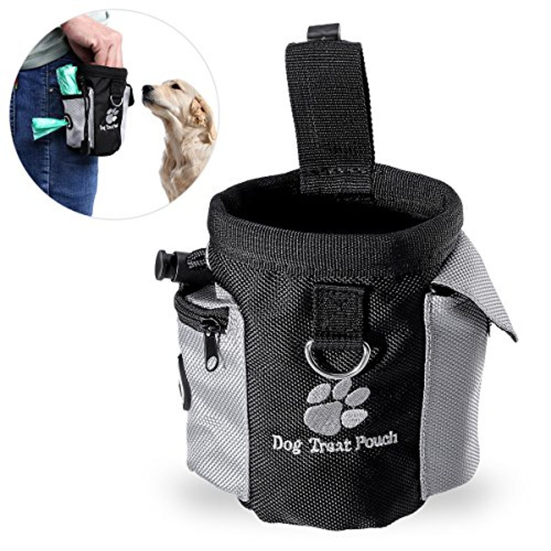 Producto UEETEK Perro tratamiento de cintura bolsa bolso manos libre mascota perro entrenamiento