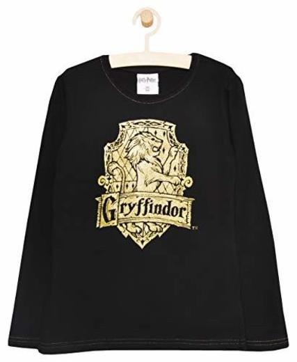 HARRY POTTER Camiseta de Manga Larga de algodón para niñas Negro Negro