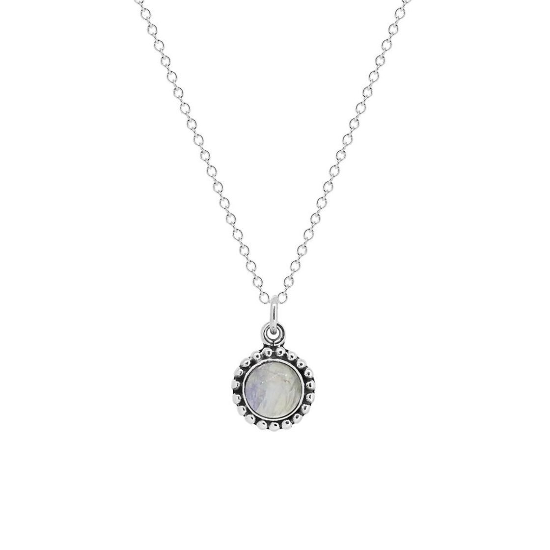 Moda COLLAR SHARAN | Collar de Flor con Piedra Luna en Plata de Ley ...