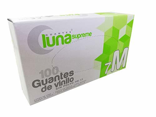 Places Guantes de Vinilo Sin Polvo 100 Unidades, Ambidextro. Indicado para uso sanitario,